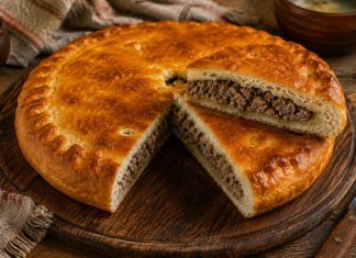 Домашний пирог с мясом в духовке (Магаданская область)