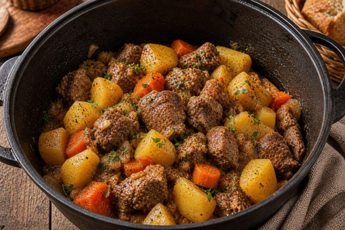 Картофель с мясом в казане в домашних условиях (Магаданская область)