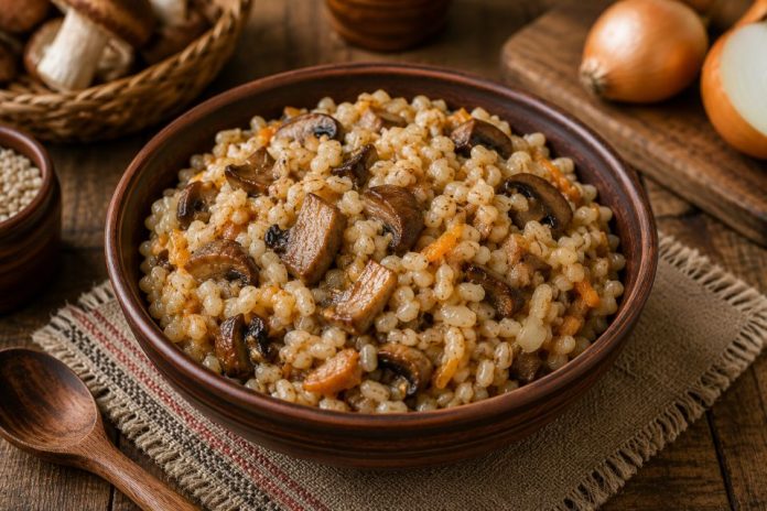 Перловая каша с грибами в домашних условиях (Кировская область)