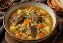 Суп с перловкой и мясом в домашних условиях (Магаданская область)