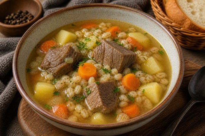 Суп с перловкой и мясом в домашних условиях (Магаданская область)