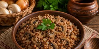 Гречневая каша с грибами в домашних условиях (Орловская область)