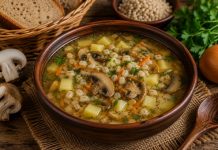 Грибной суп с перловкой в домашних условиях (Орловская область)