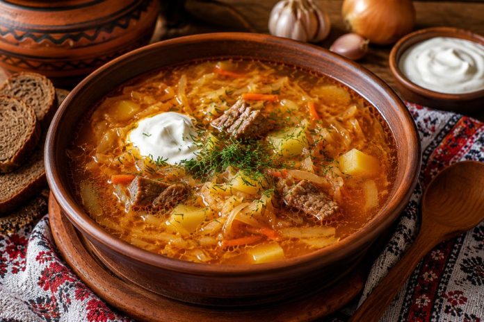 Щи с квашеной капустой в домашних условиях (Тамбовская область)