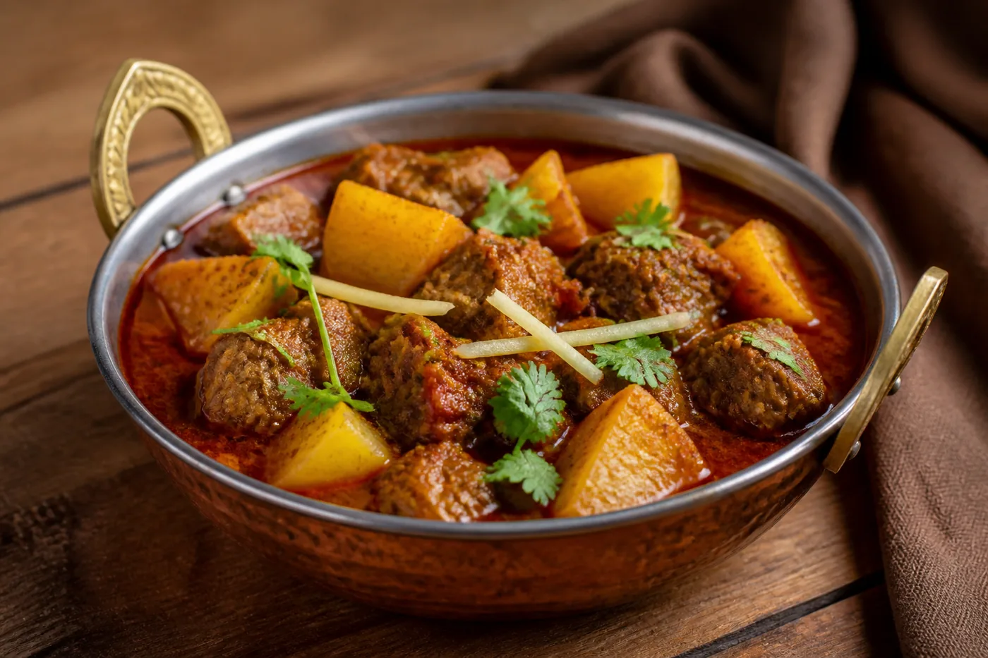 Алу гошт с бараниной и картофелем