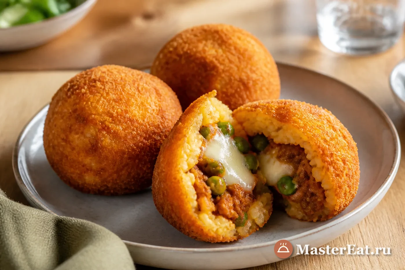 Сицилийские аранчини с мясным рагу и моцареллой