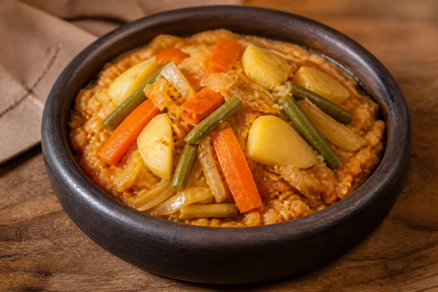Эфиопский аткильт-вот с овощами