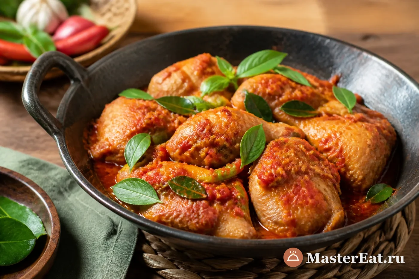 Острая индонезийская курица аям рича-рича