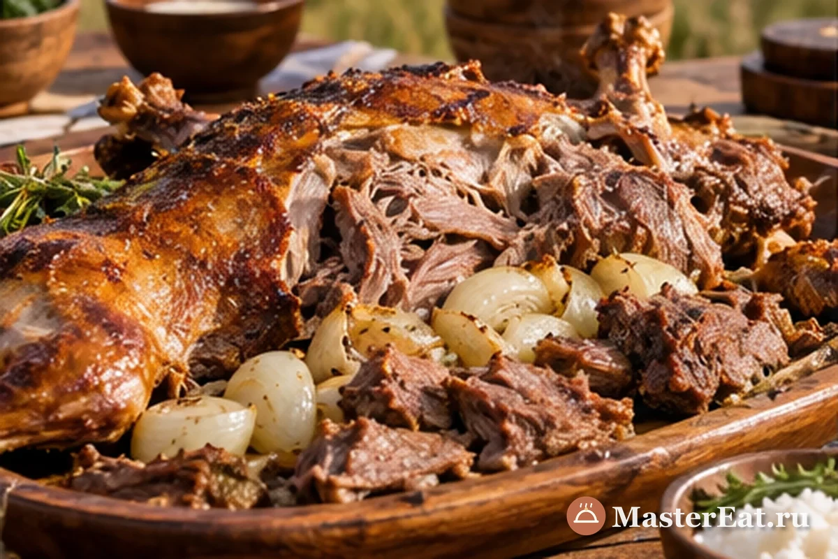 Монгольский боодог – целый козлёнок, приготовленный на горячих камнях