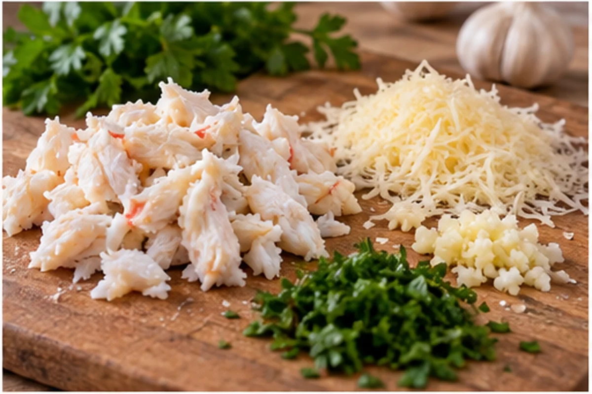 Шаг 5: Сырная начинка с крабовым мясом и майонезом