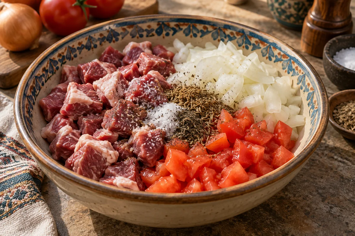 Шаг 4. Туркменский ишлекли с мясом