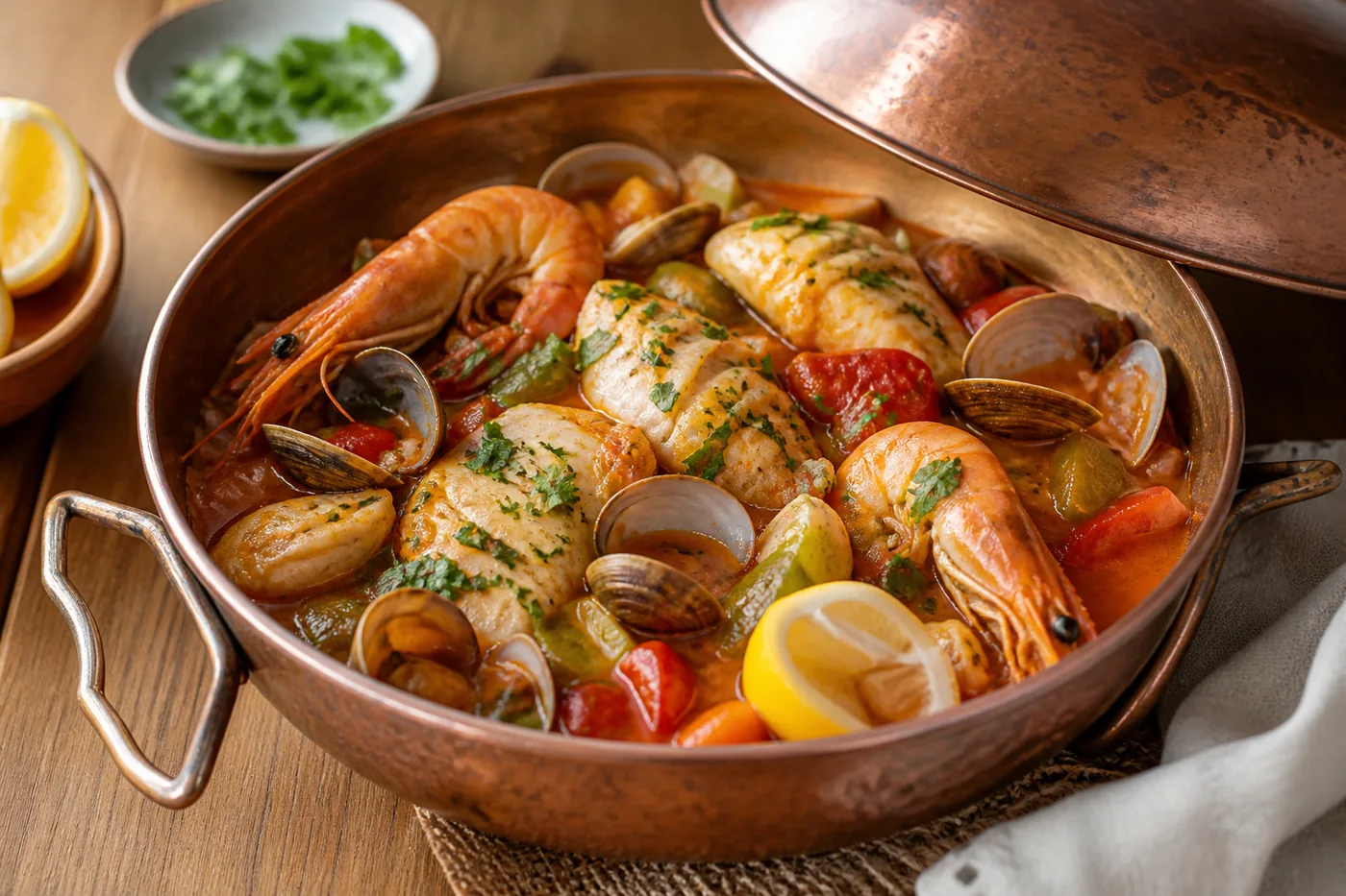 Португальская катаплана с морепродуктами