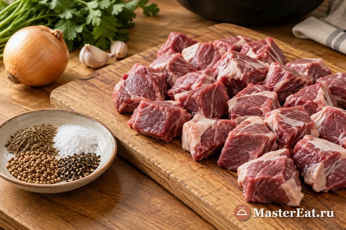Казан-кабоб (Qozon kabob) – узбекский рецепт с бараниной и картофелем – шаг 1