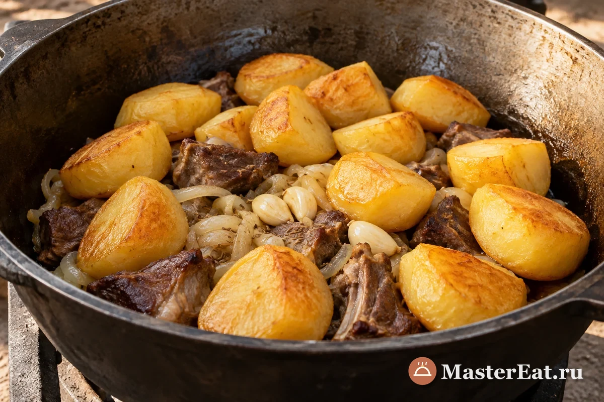 Казан-кабоб (Qozon kabob) – узбекский рецепт с бараниной и картофелем – шаг 4