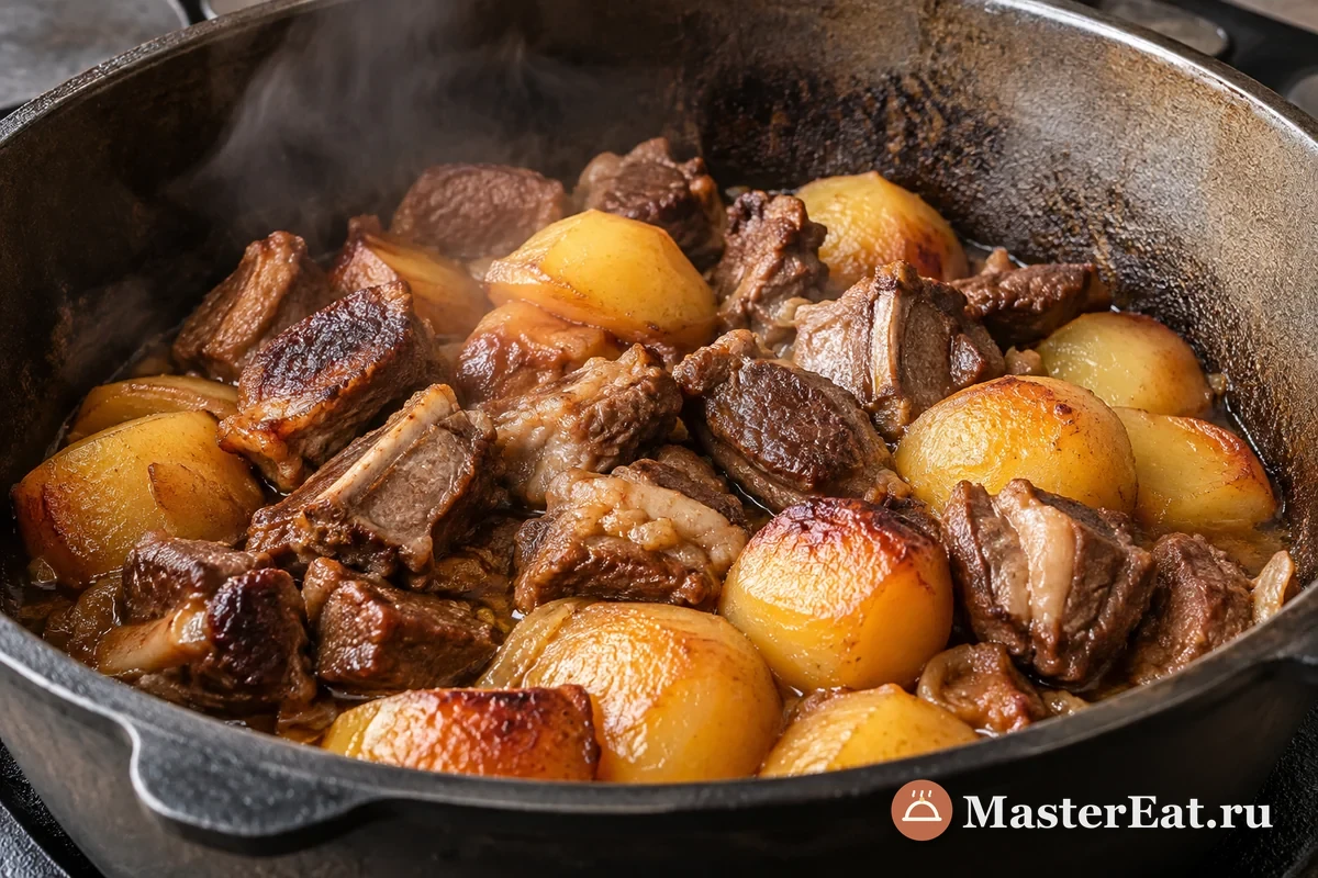 Казан-кабоб (Qozon kabob) – узбекский рецепт с бараниной и картофелем – шаг 5