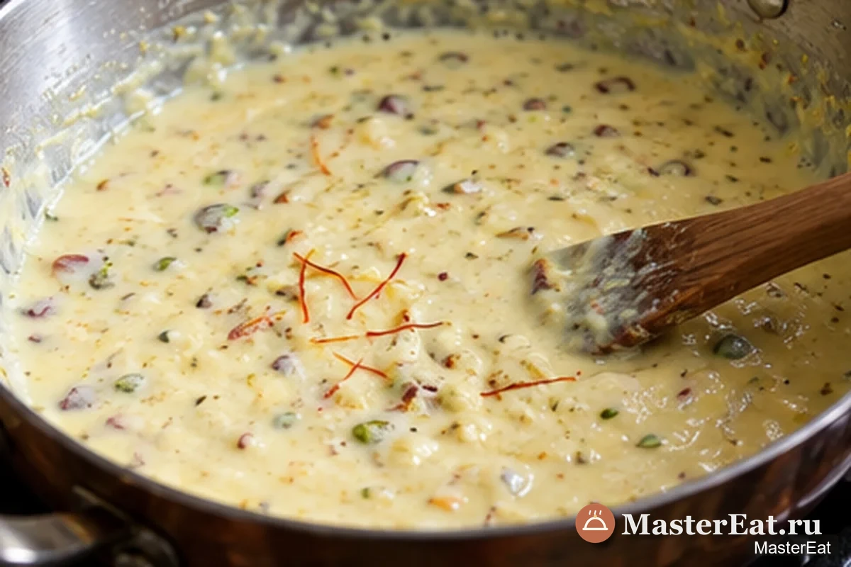 Кульфи с фисташками: Густая молочная основа с сахаром и кардамоном