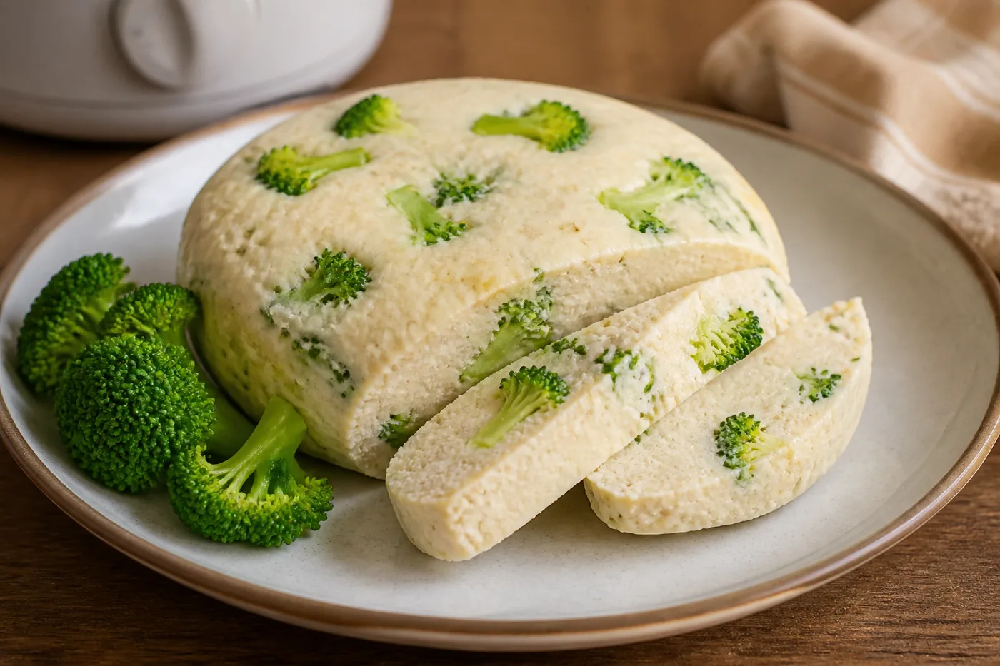 Куриное суфле с брокколи в пароварке
