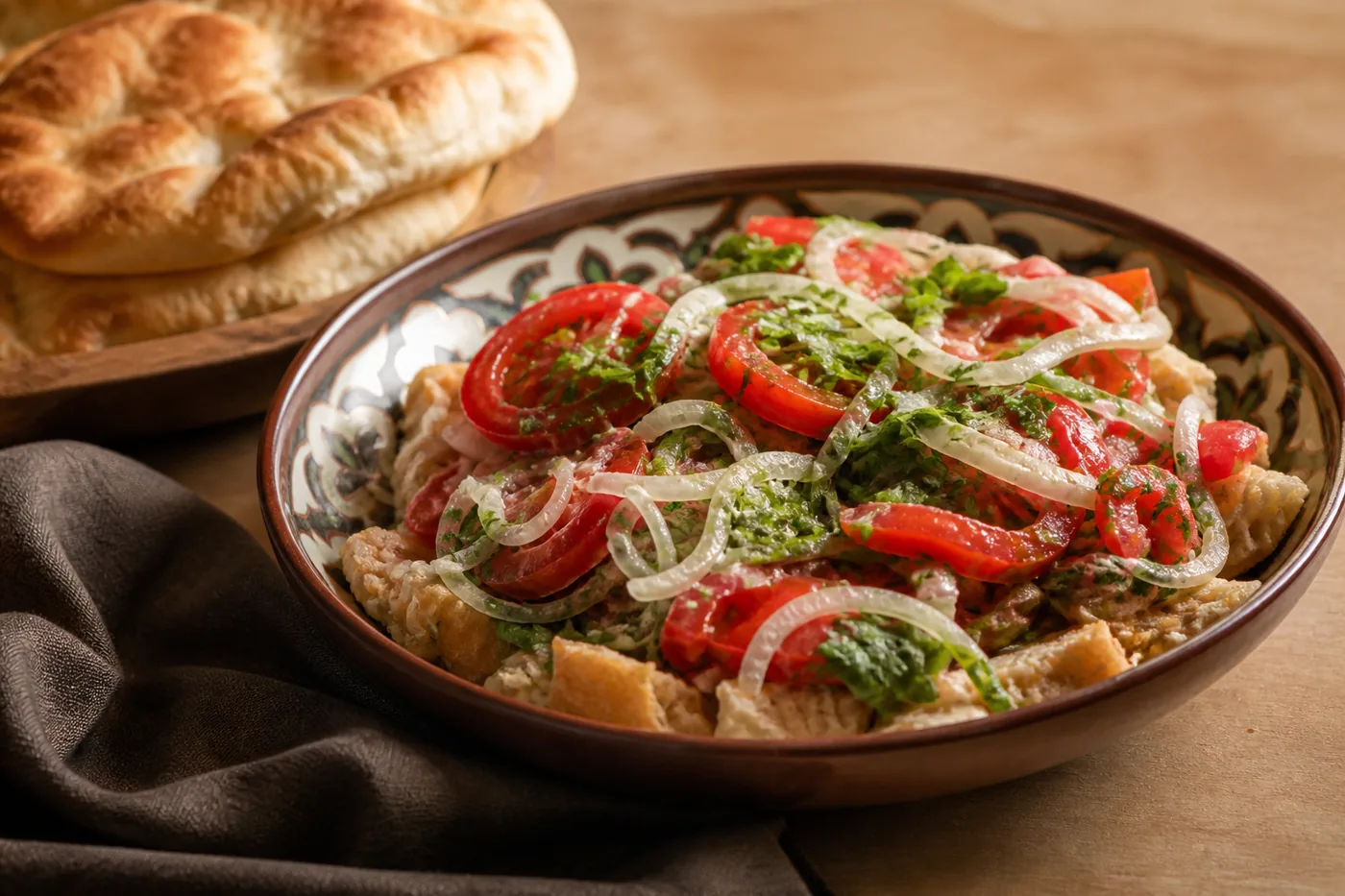 Таджикский курутоб с лепёшками