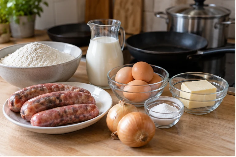 Шаг 1: Отмерьте все продукты для блюда «Мачанка с блинами в домашних условиях» и подготовьте посуду до начала нагрева.