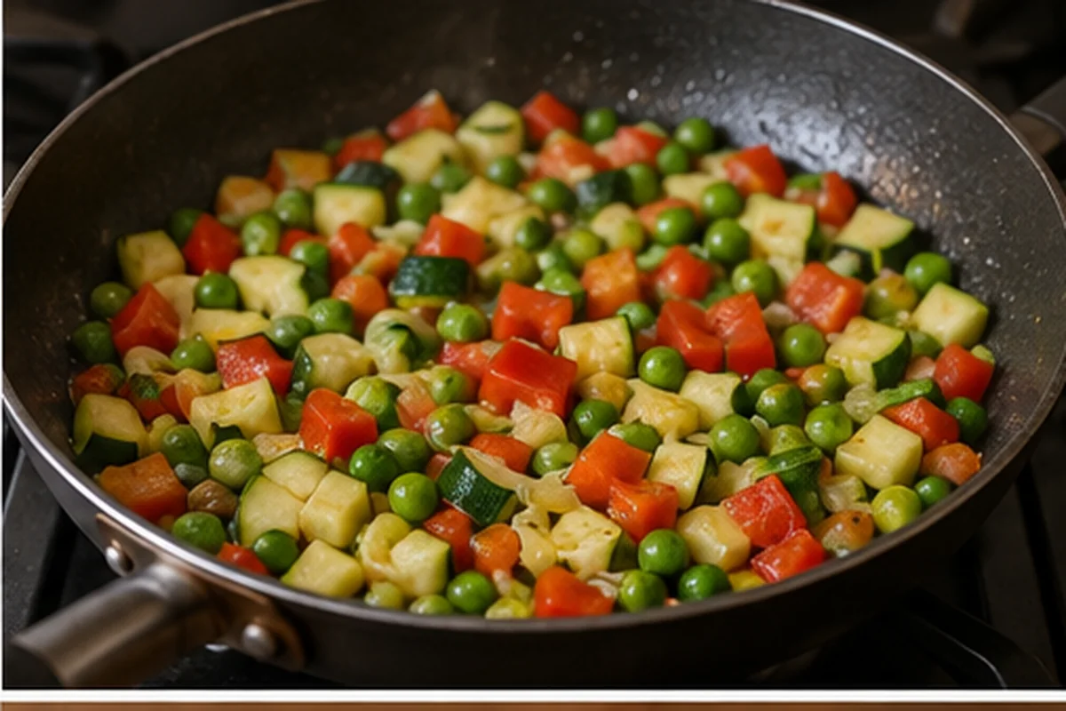 Кусочки курицы обжаривают на сковороде с растительным маслом.