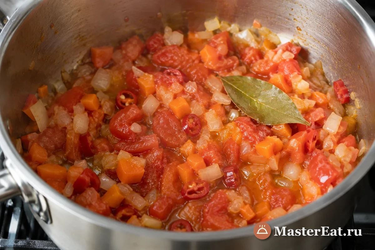 Картофель нарезан крупными кусочками
