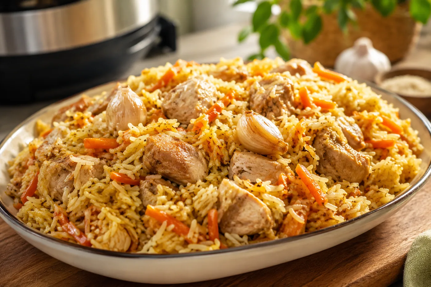 Готовое блюдо: плов с курицей в мультиварке