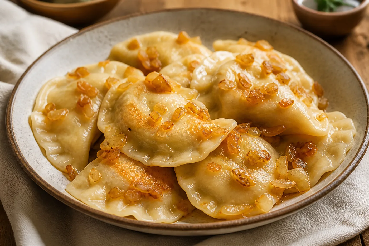 Польские вареники pierogi ruskie с картофелем и творогом
