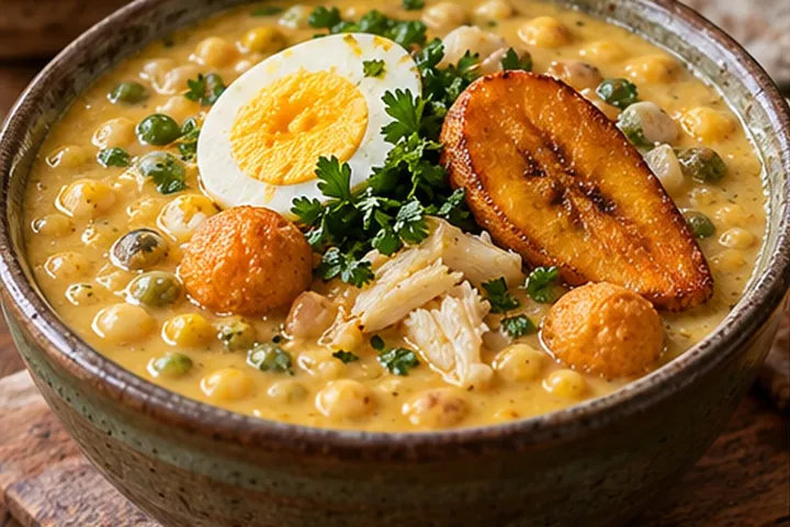 Эквадорская фанеска – густой суп с треской, кукурузой и тыквой