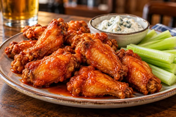 Крылышки баффало (Buffalo wings) с сырным соусом