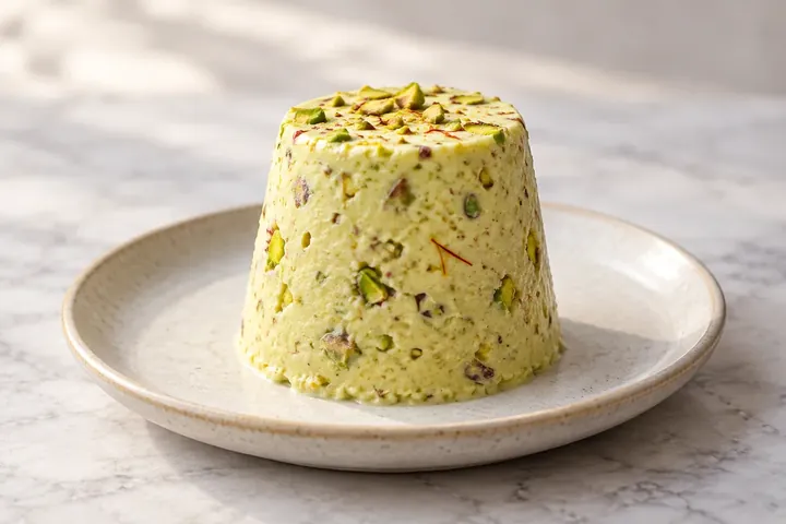 Фисташковое индийское мороженое кульфи на палочке