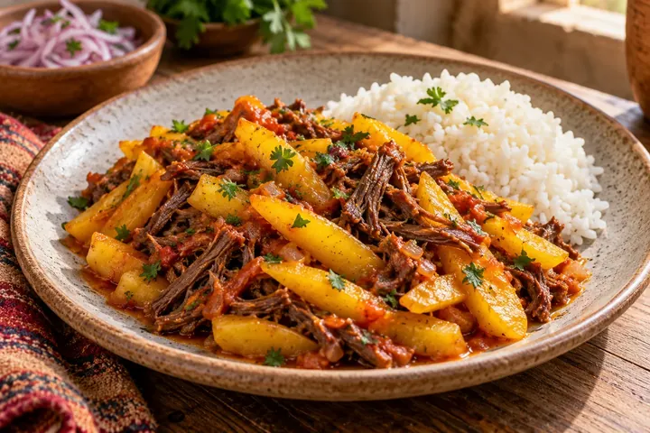 Ольюкито с чарки – перуанское рагу из тонко нарезанных клубней и сушёного мяса