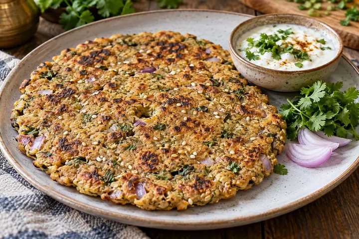 Маратхская лепёшка тхалипит с румяными краями