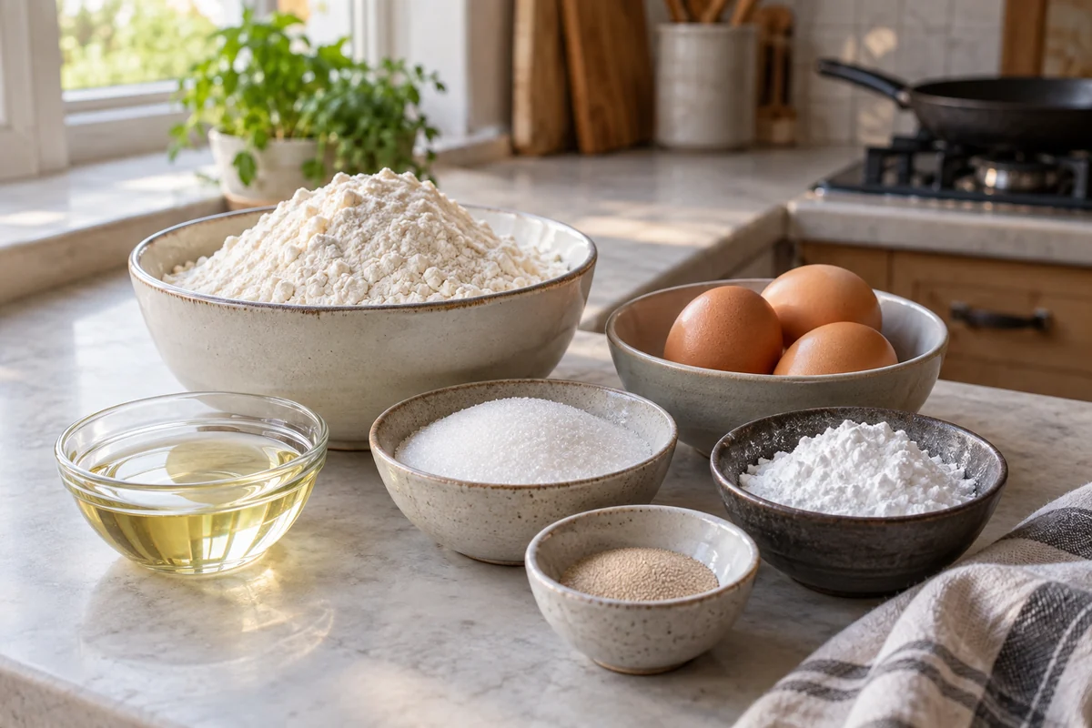 Розанцы (хворост)., шаг 1: Отмерьте все продукты и подготовьте посуду до начала приготовления.