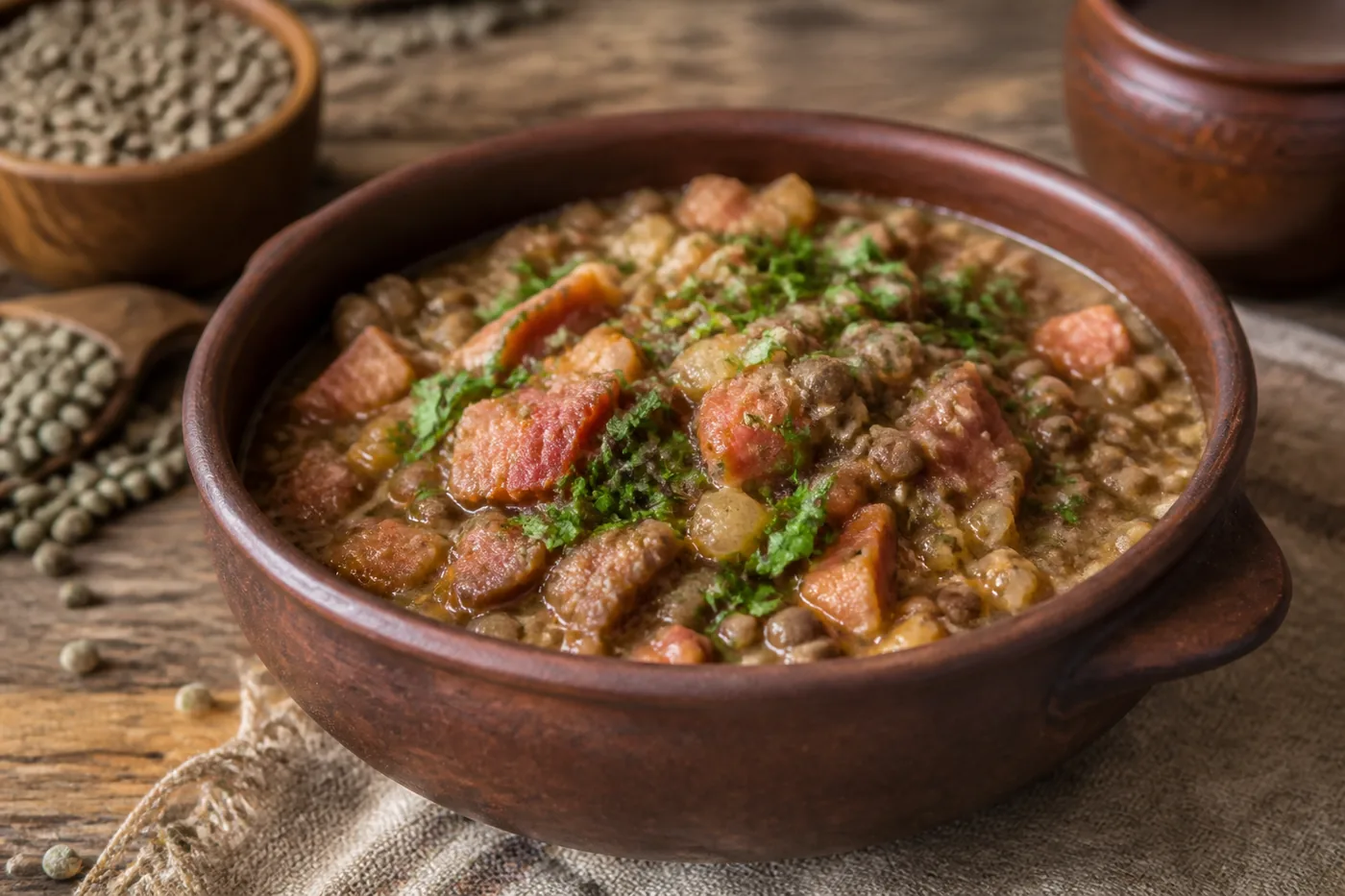 Латвийский серый горох с беконом