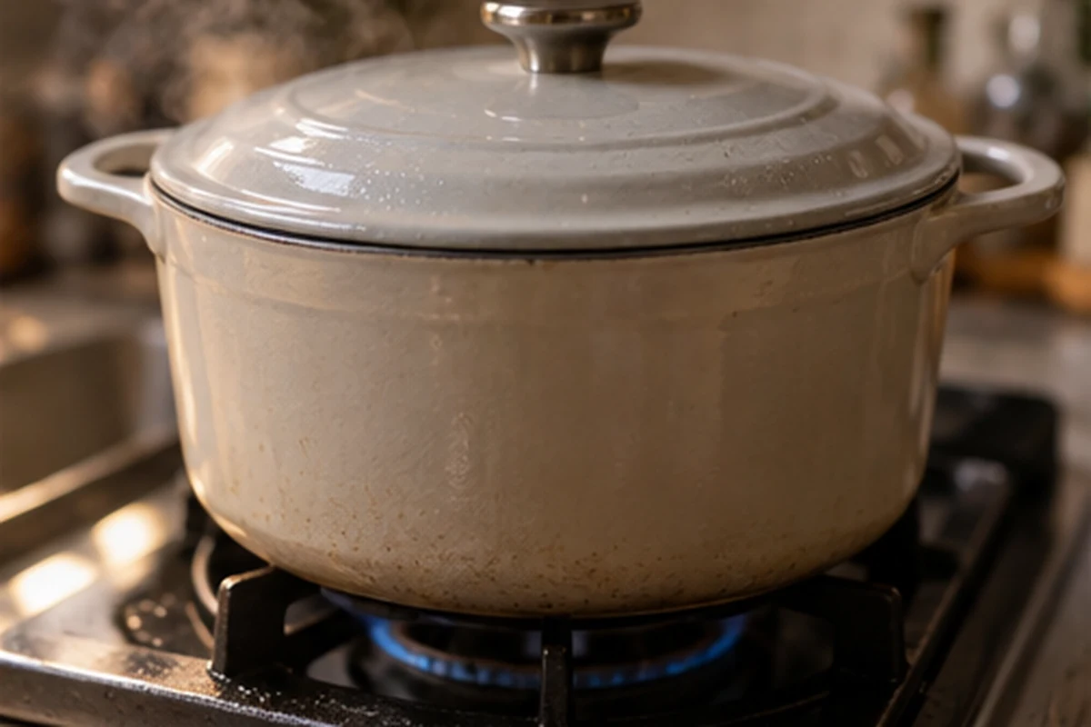 Тушите под крышкой 40 минут на слабом огне, пока фрикадельки не достигнут 71°C.