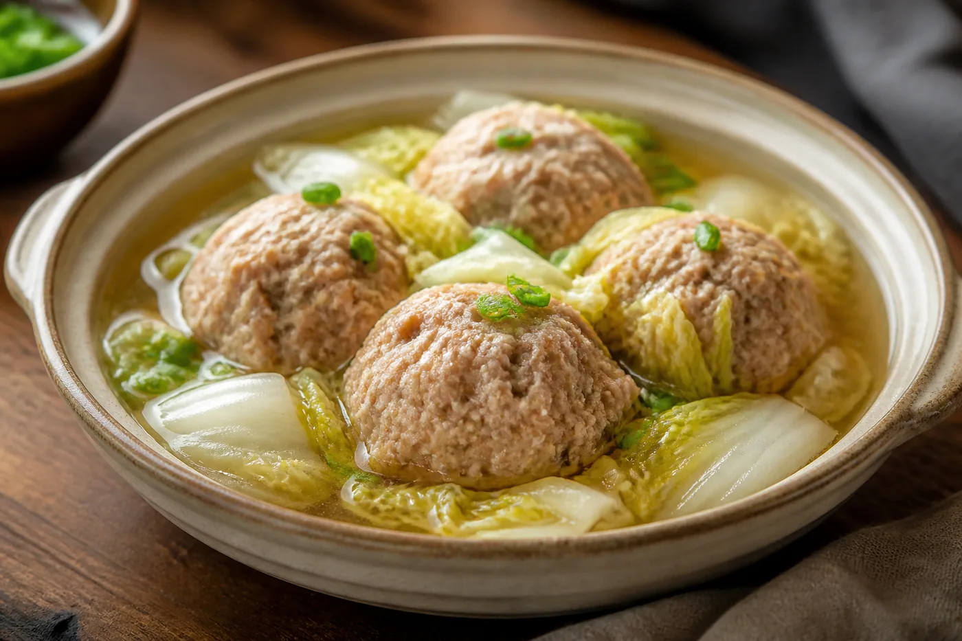 Китайские фрикадельки шицзытоу с пекинской капустой
