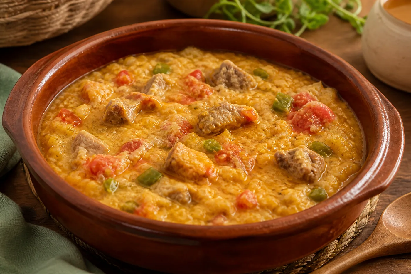 Кубинский тамаль эн касуэла со свининой и кукурузой