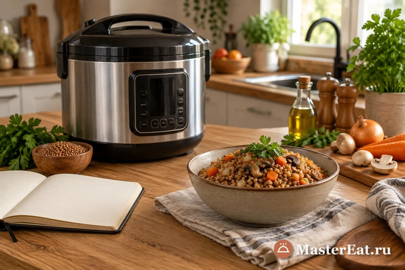Мультиварка с рассыпчатой гречкой и овощами