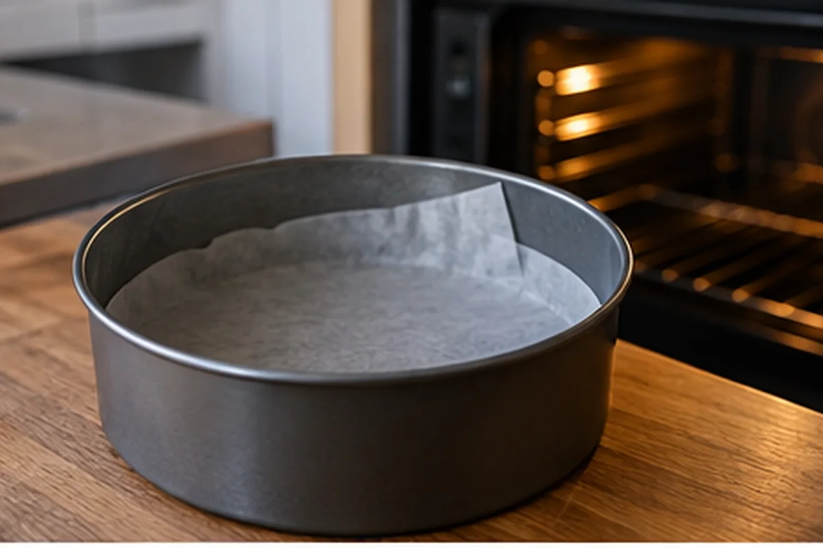 Разогрейте духовку до 180 °C. Подготовьте круглую форму диаметром 20–22 см, застелите дно пергаментом и слегка смажьте стенки сливочным маслом.