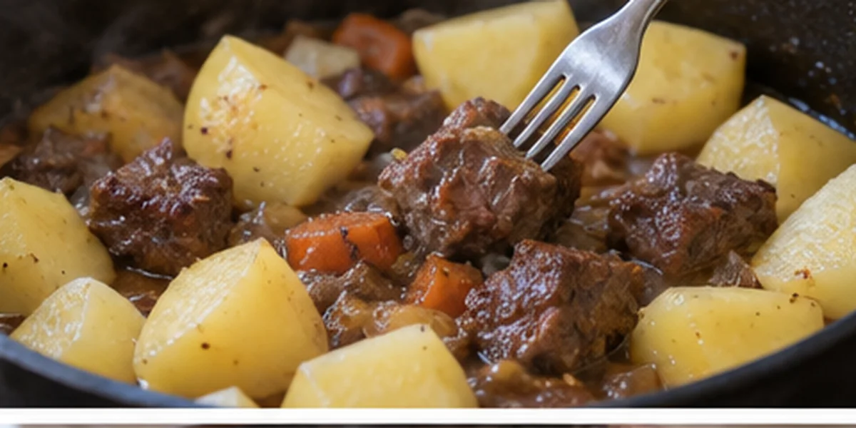 К мясу добавляют подготовленные корнеплоды и картофель.
