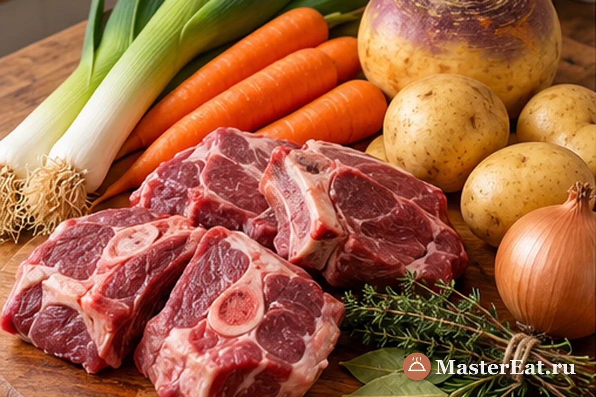 Продукты для валлийского каула – баранина, корнеплоды и порей