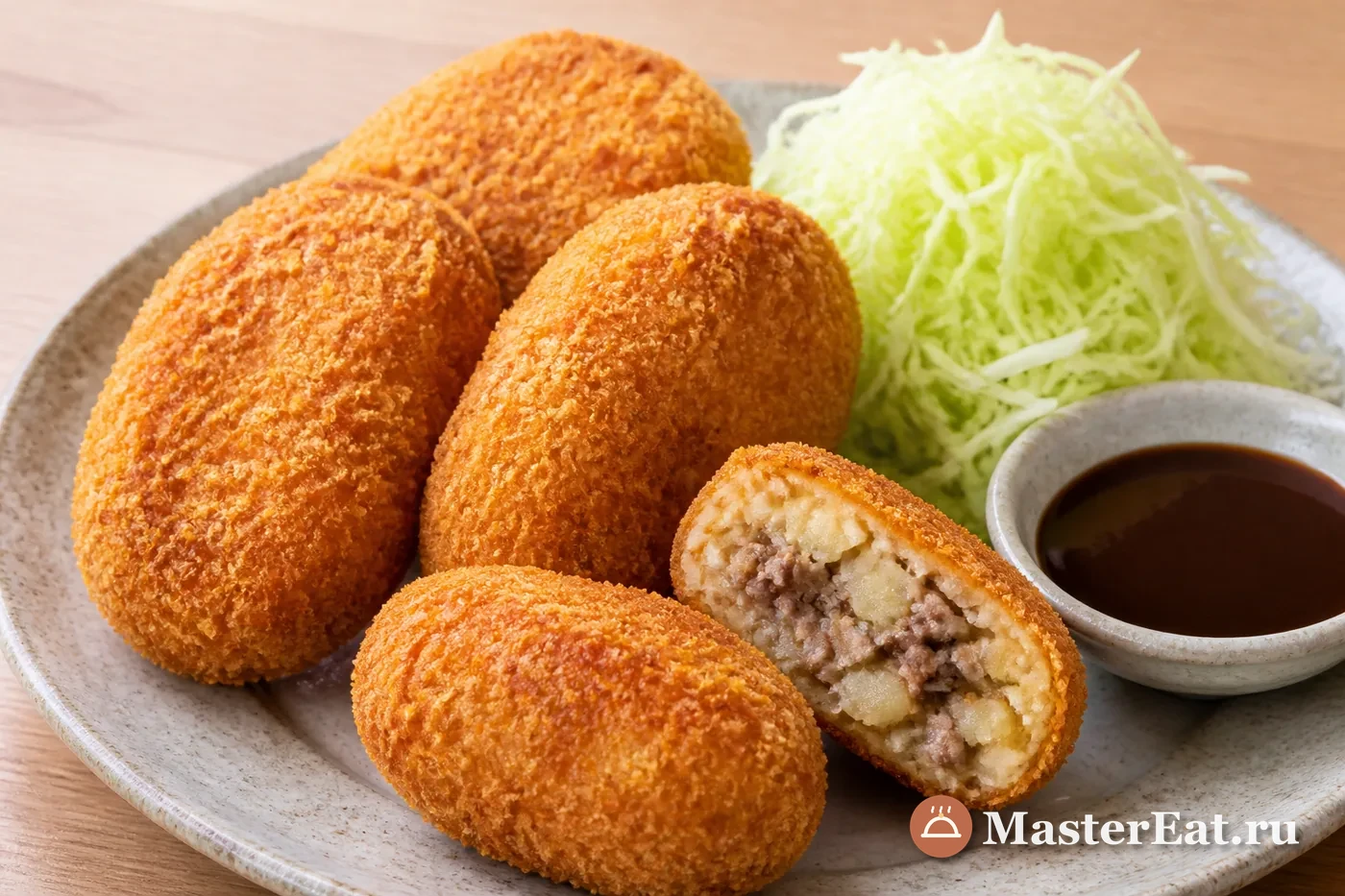 Японские картофельные короккэ с говядиной