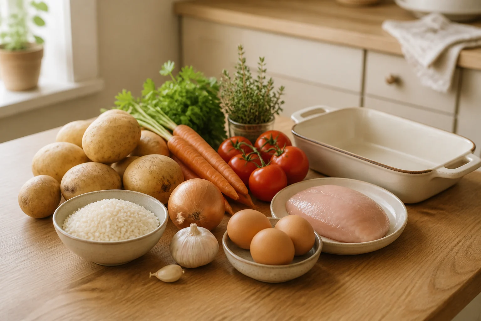 Свежие продукты на домашней кухне