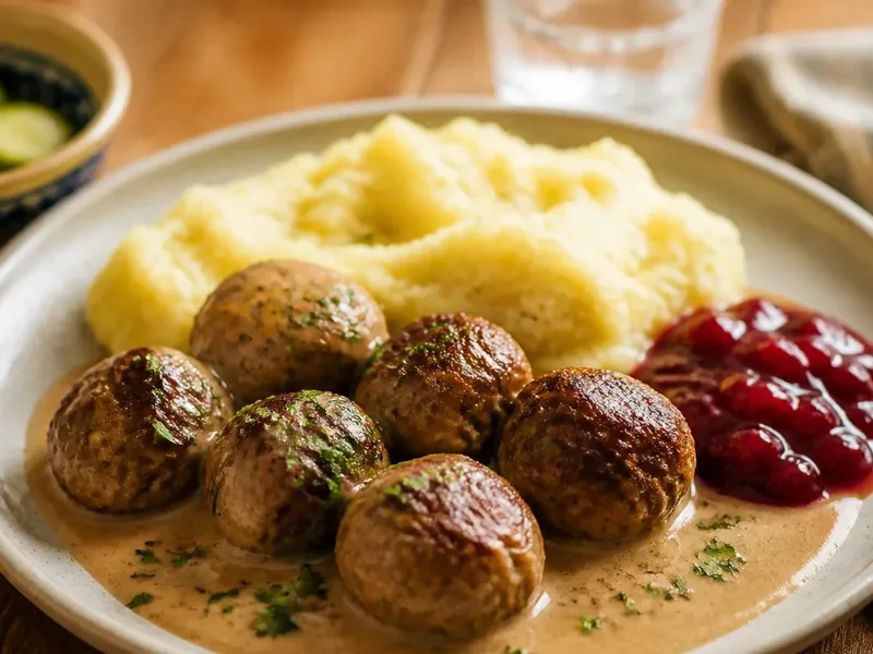 Финские мясные фрикадельки в сливочном соусе
