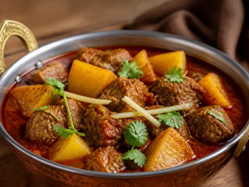 Алу гошт с бараниной и картофелем