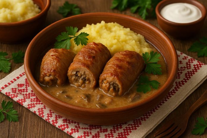 Крученики мясные с грибами в домашних условиях