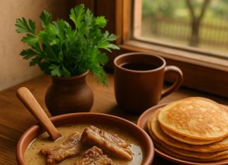 Мачанка с блинами в домашних условиях