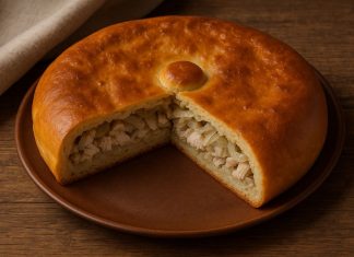 Пирог «Караг» с рыбой и луком в домашних условиях (Марий Эл)