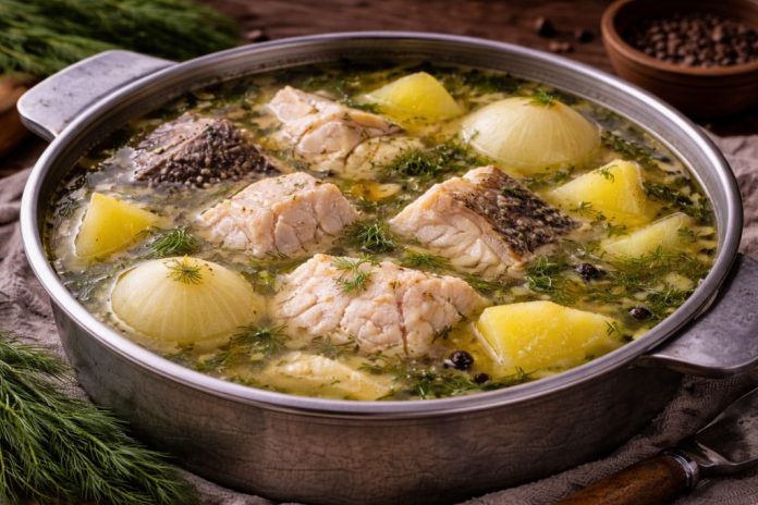 Мурманская уха из трески и палтуса в домашних условиях (Мурманская область)