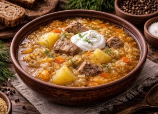 Новгородские щи из квашеной капусты в домашних условиях (Новгородская область)